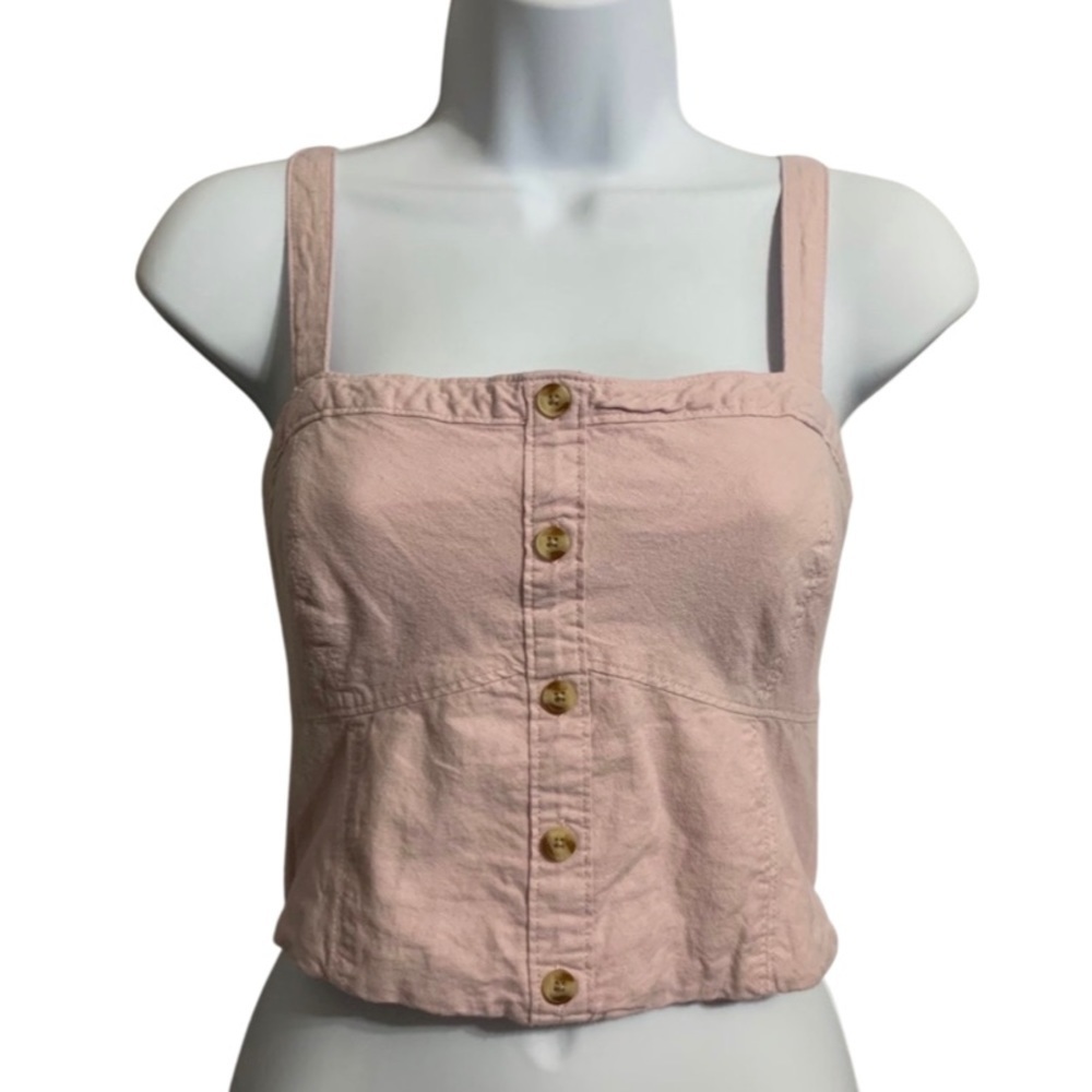 𝅺MEDIUM Abercrombie Pink Crop Tank - Picture 2 of 4